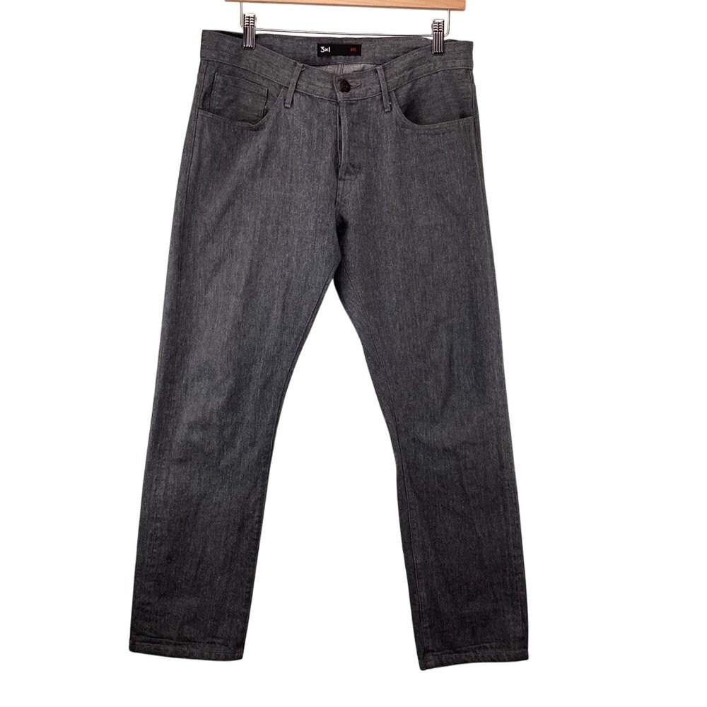 3x1 NYC Mens Straight Jeans Size‎ 32 X 29 32x29 Gray Denim Anchor Button Fly